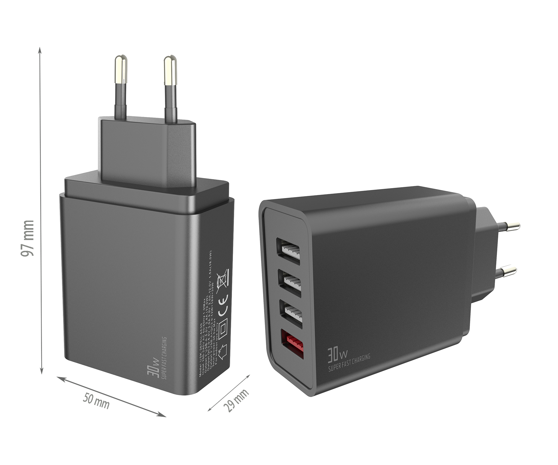 30W charger,4*USB-AF Ports