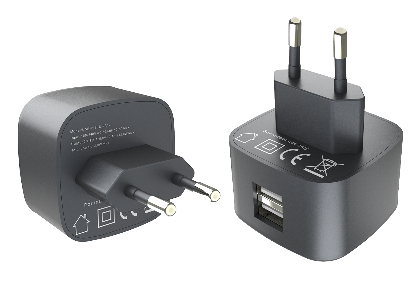 12W charger,2*USB-AF Ports