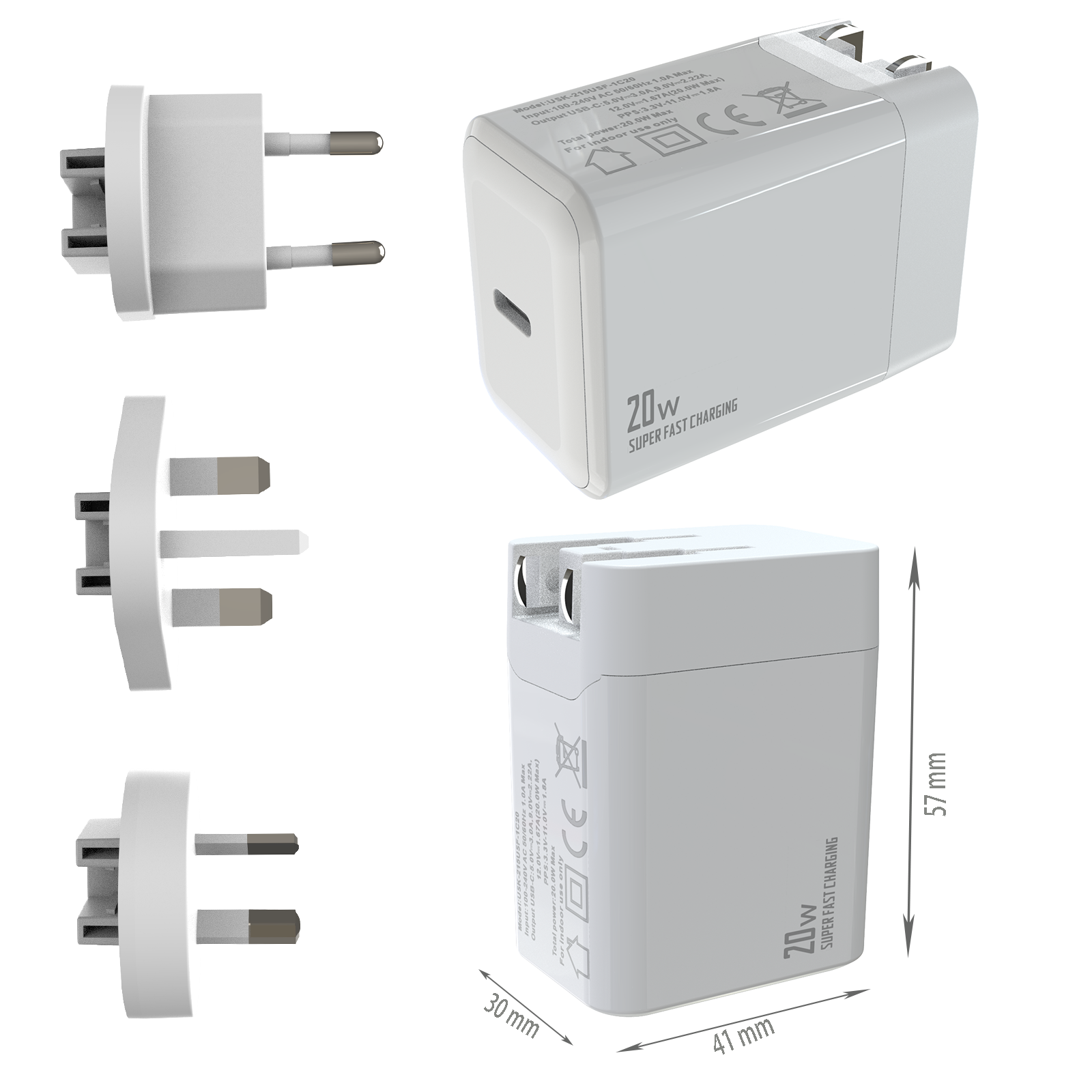 PD20W Travel charger,1*USB-CF Port