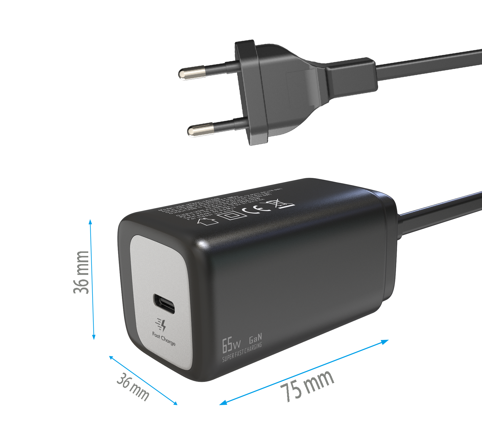 PD65W charger,1*USB-CF Port