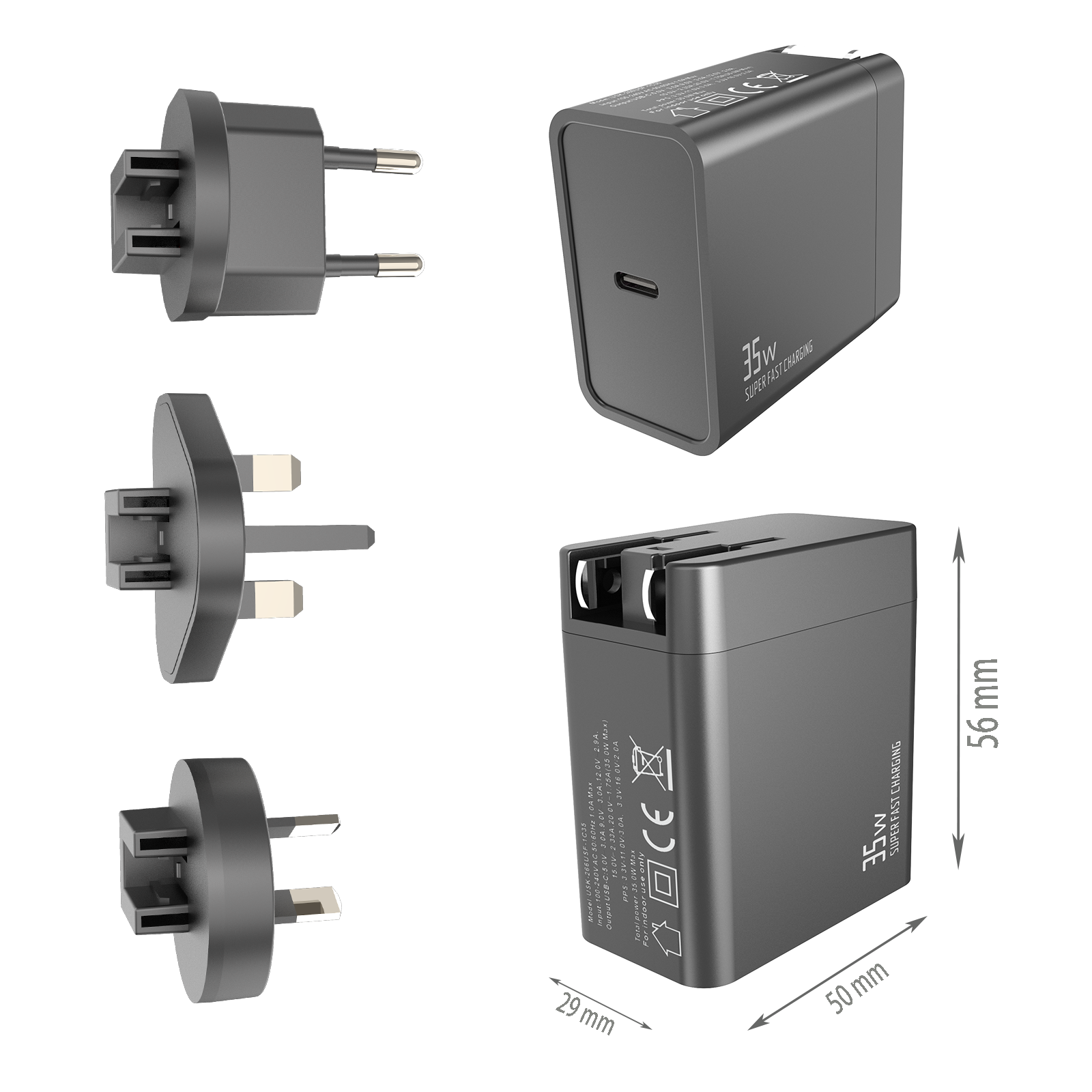 PD35W Travel charger,1*USB-CF Port