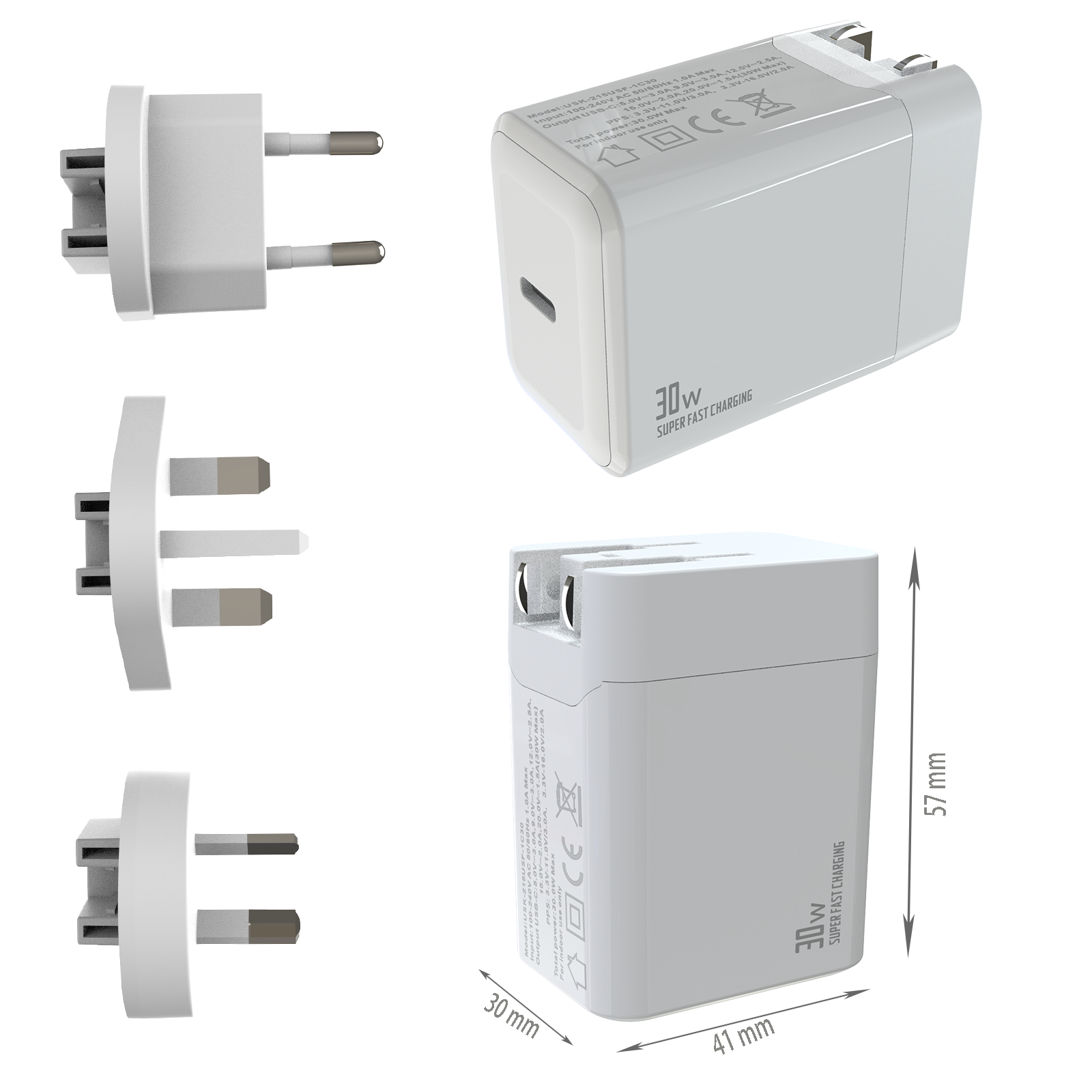 PD30W Travel charger,1*USB-CF Port