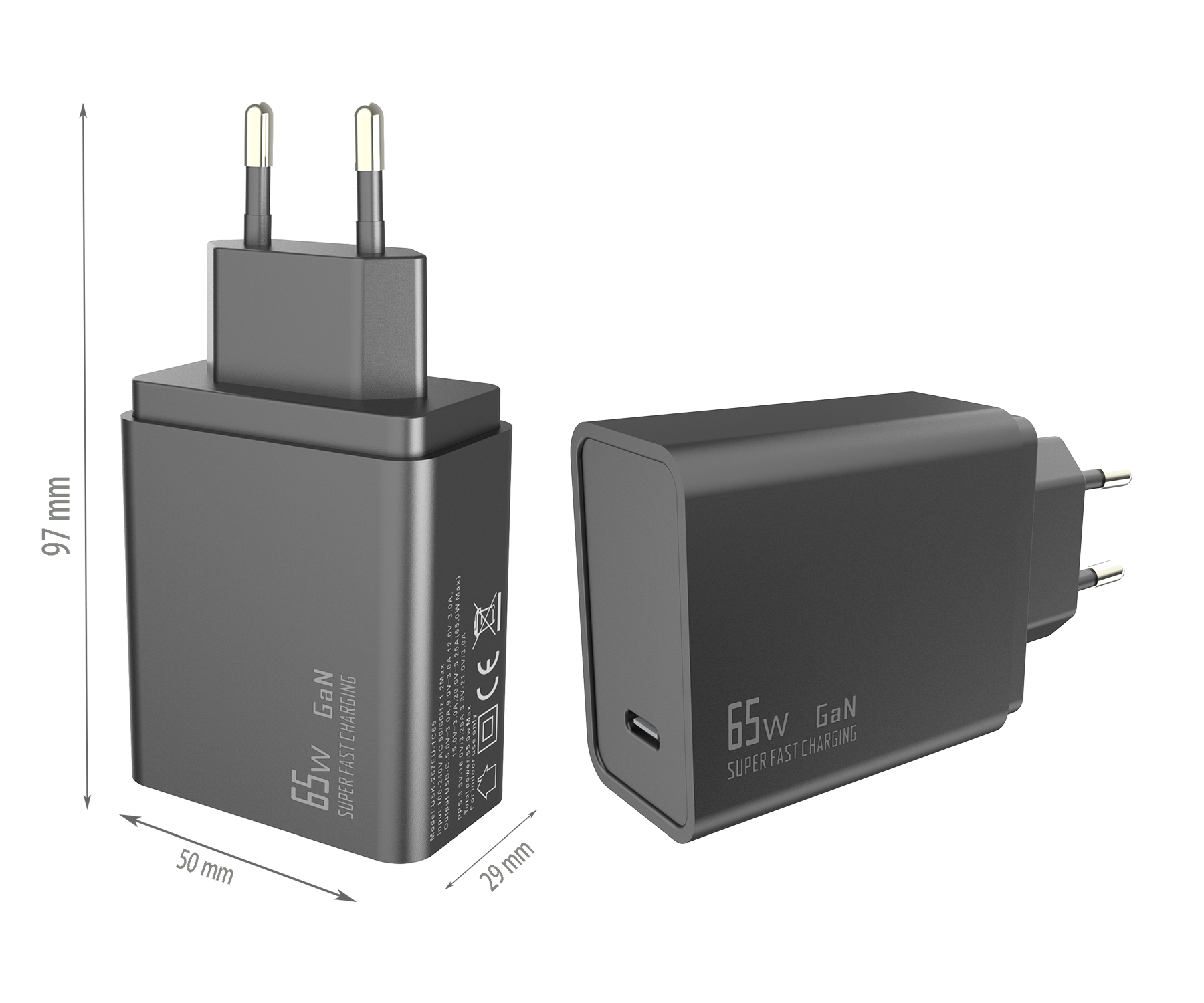 PD65W charger,1*USB-CF Port