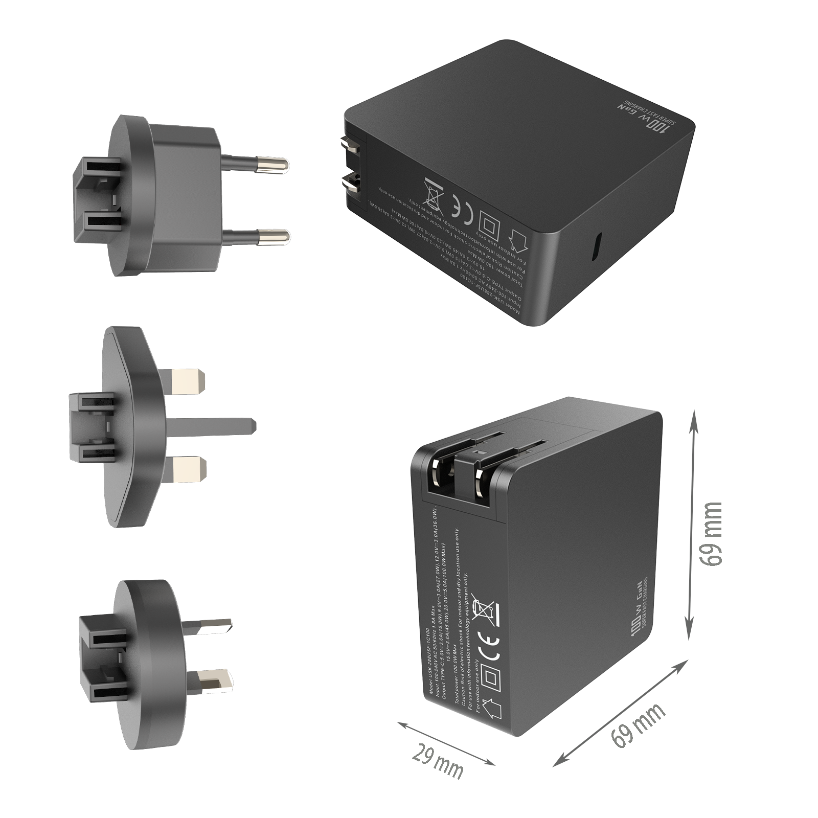 PD100W Travel Charger,1*USB-C Port