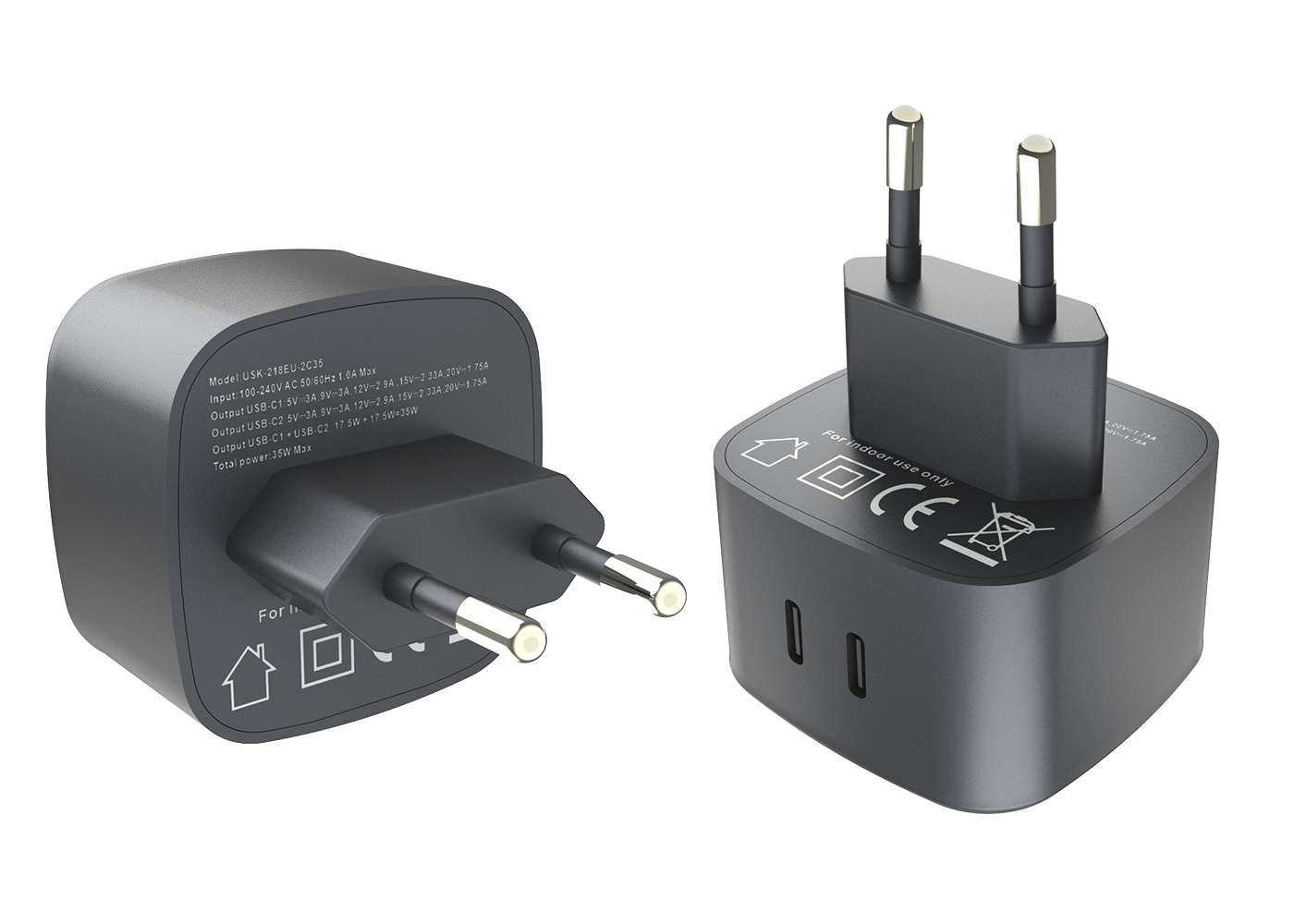 PD35W charger,2*USB-CF Ports