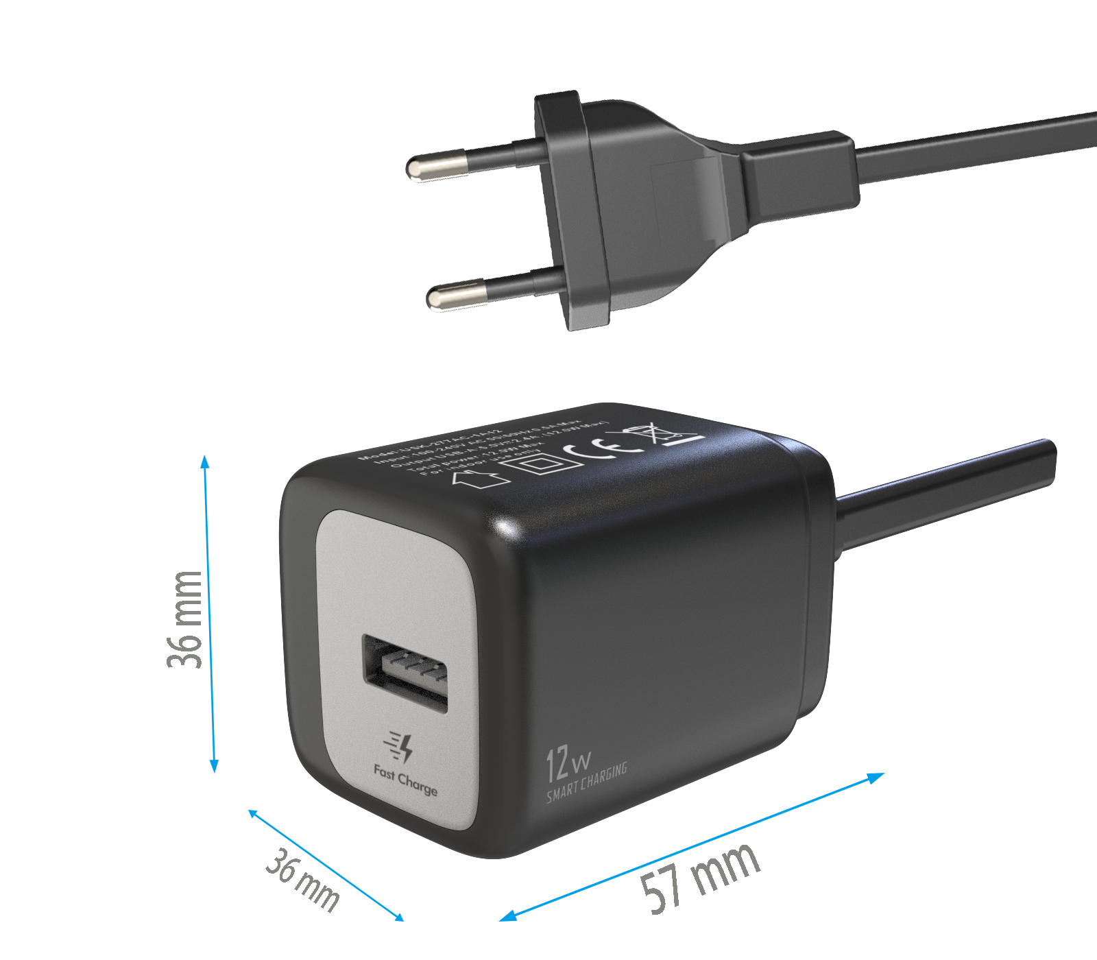 12W charger,1*USB-AF Port