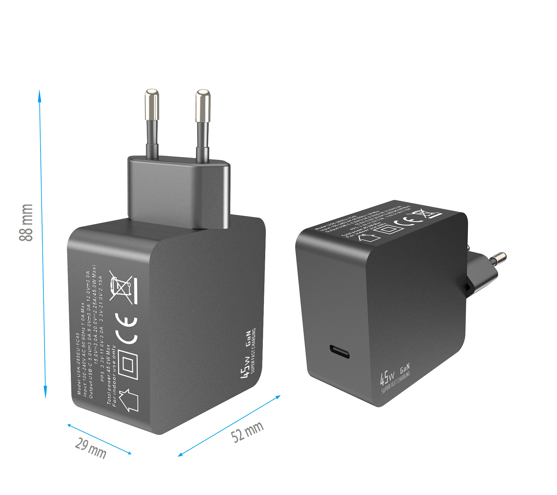 PD45W charger,1*USB-CF Port
